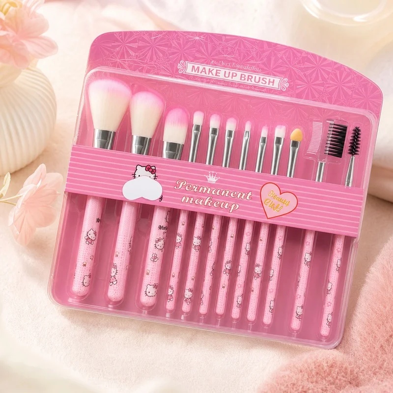 Beauty Makeup Kit - Hello Kitty 12-piece Makeup Brush Set