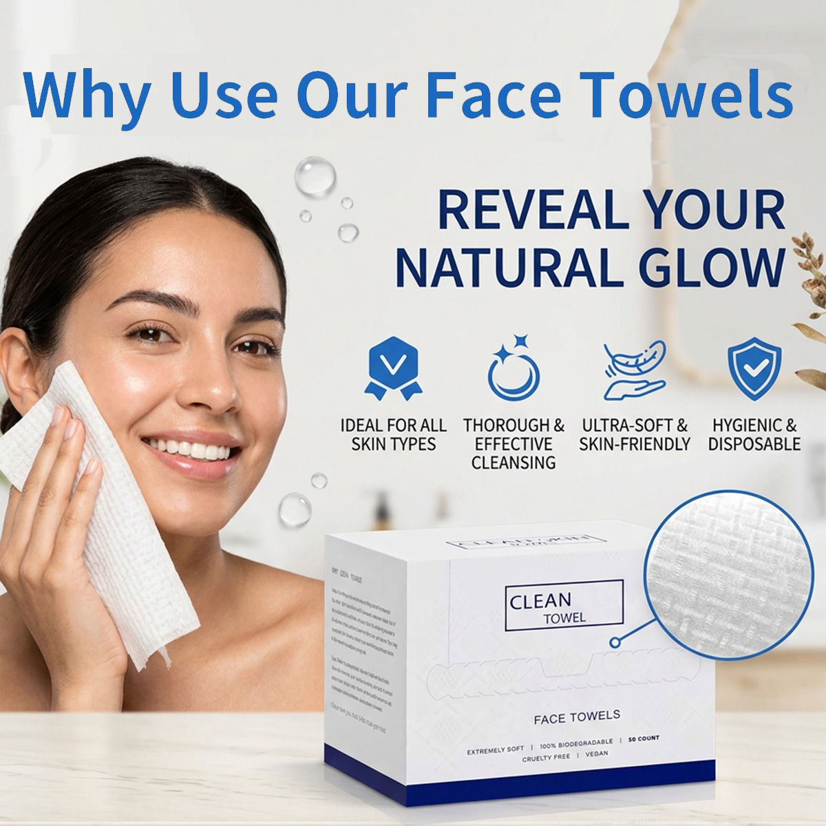 Beauty Makeup Kit - 50Pcs/Box Disposable Face Towels Facial Cleansing