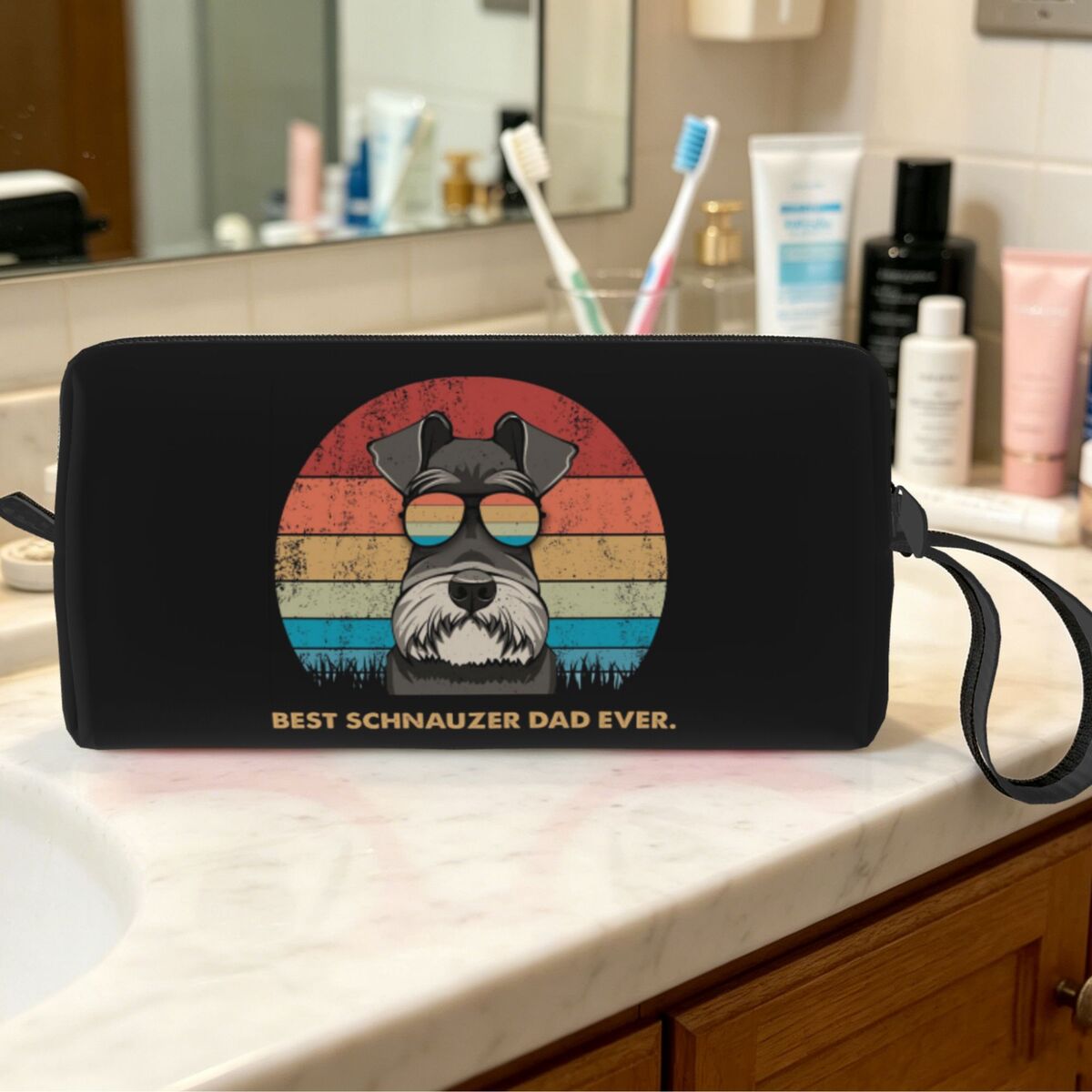 Beauty Forever Makeup - Best Schnauzer Dad Ever Makeup Bag