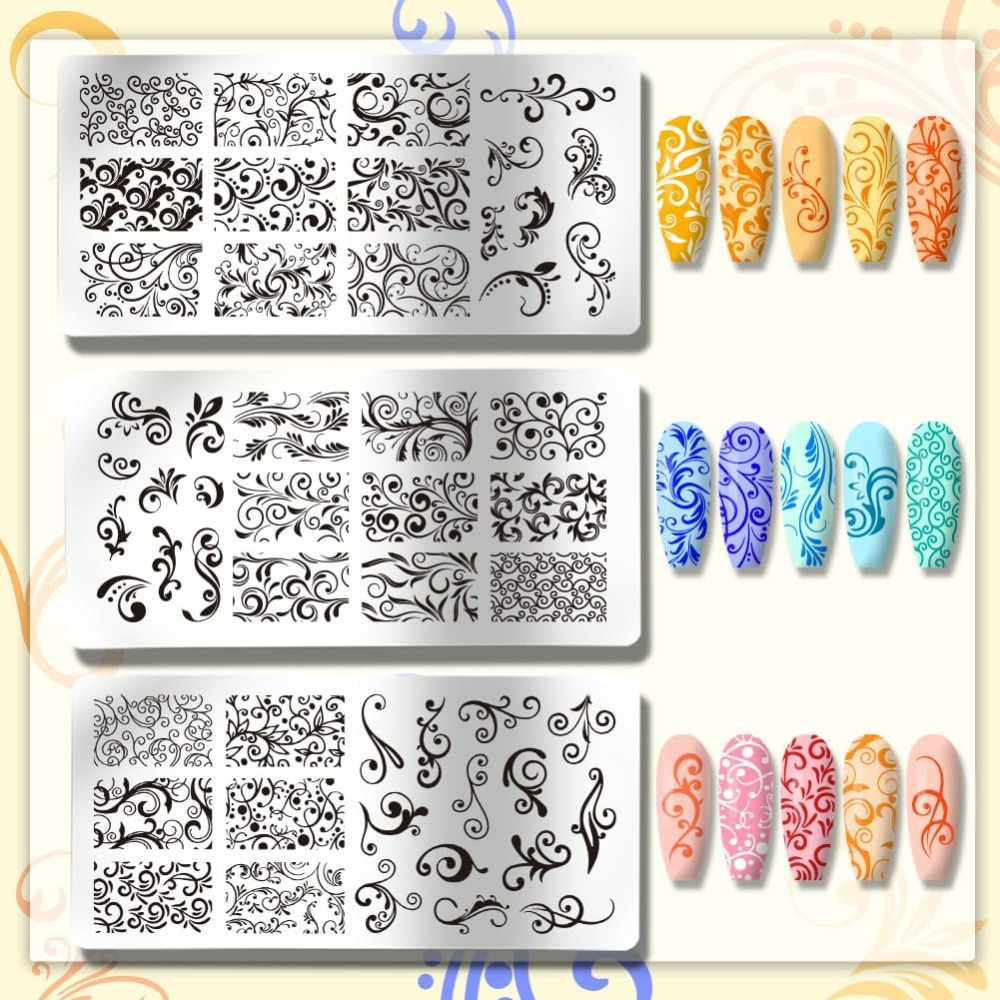 3pcs Swirl Pattern Nail Art Te - Nail Art Stamping Kit review and price