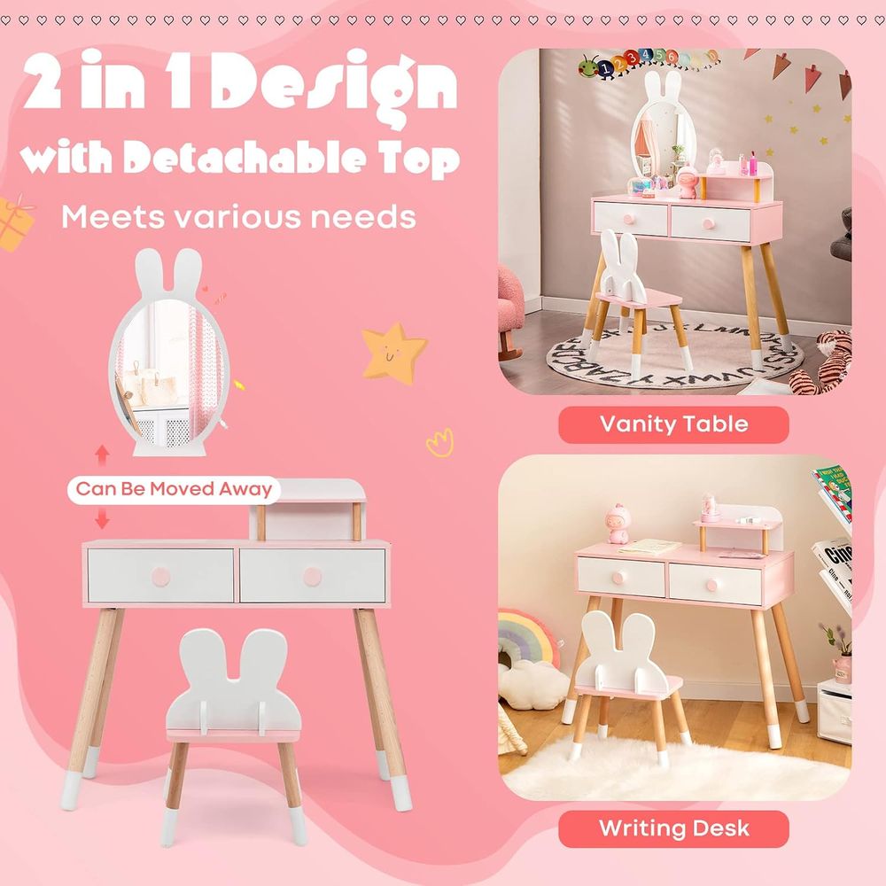 EY Kids Vanity, Rabbit Themed  - Beauty Makeup Set For Kids review and price
