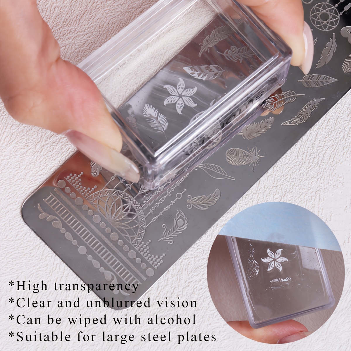 Square Clear Silicone Nail Sta - Nail Art Stamping Kit review and price