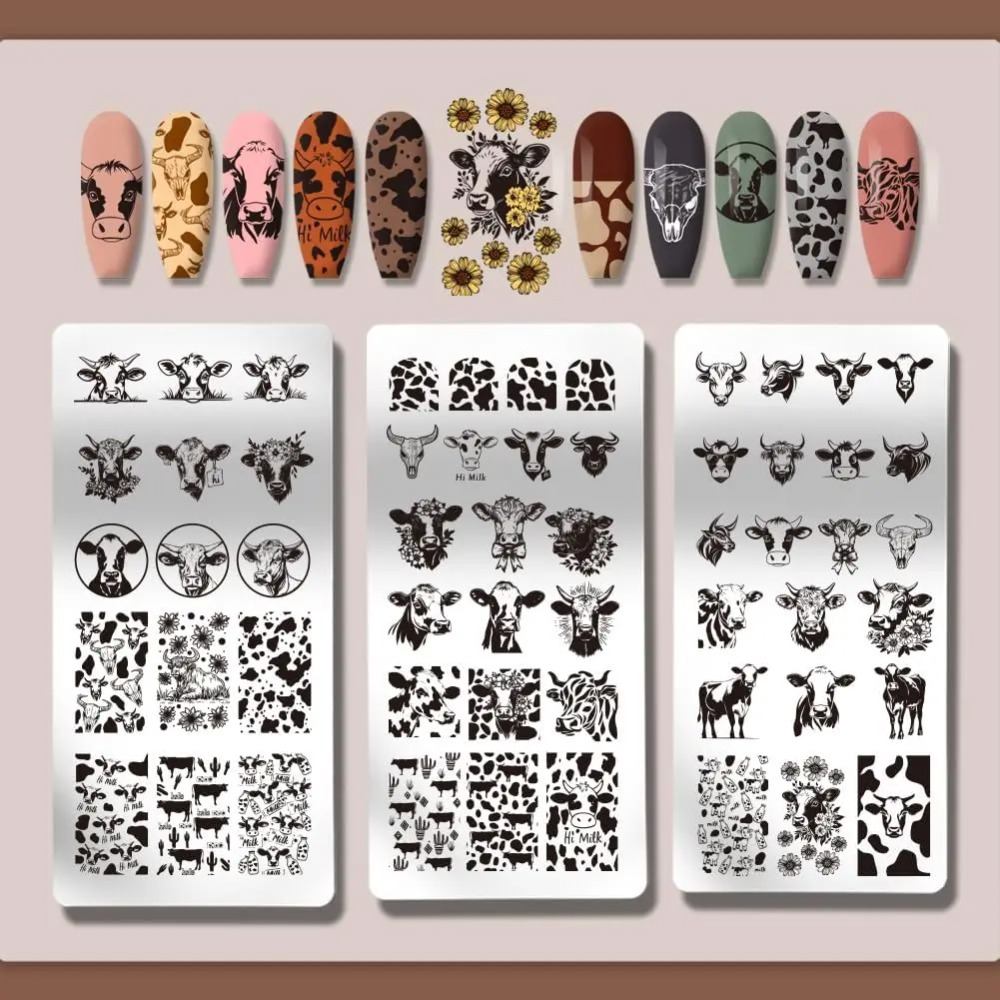 3pcs Cow-Theme Nail Stamping P - Nail Art Stamping Kit review and price
