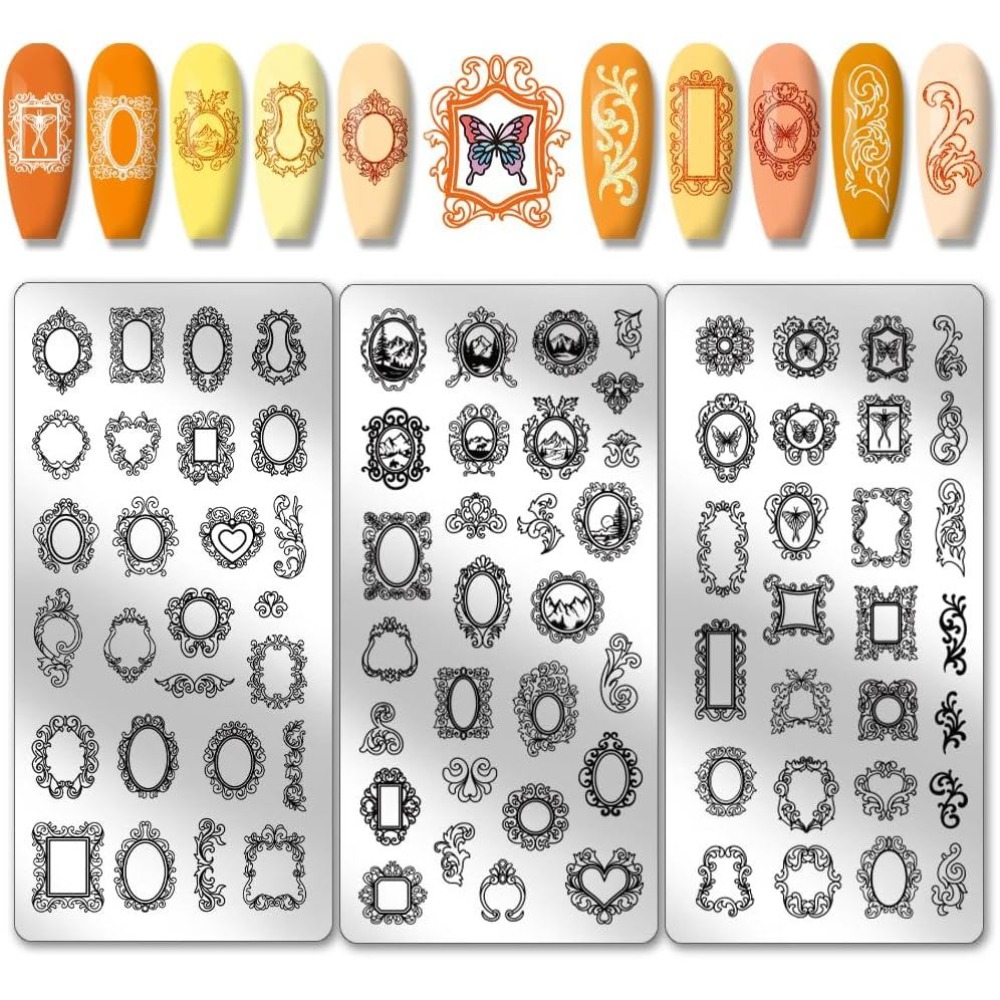 3pcs Vintage Picture Frame Nai - Nail Art Stamping Kit review and price
