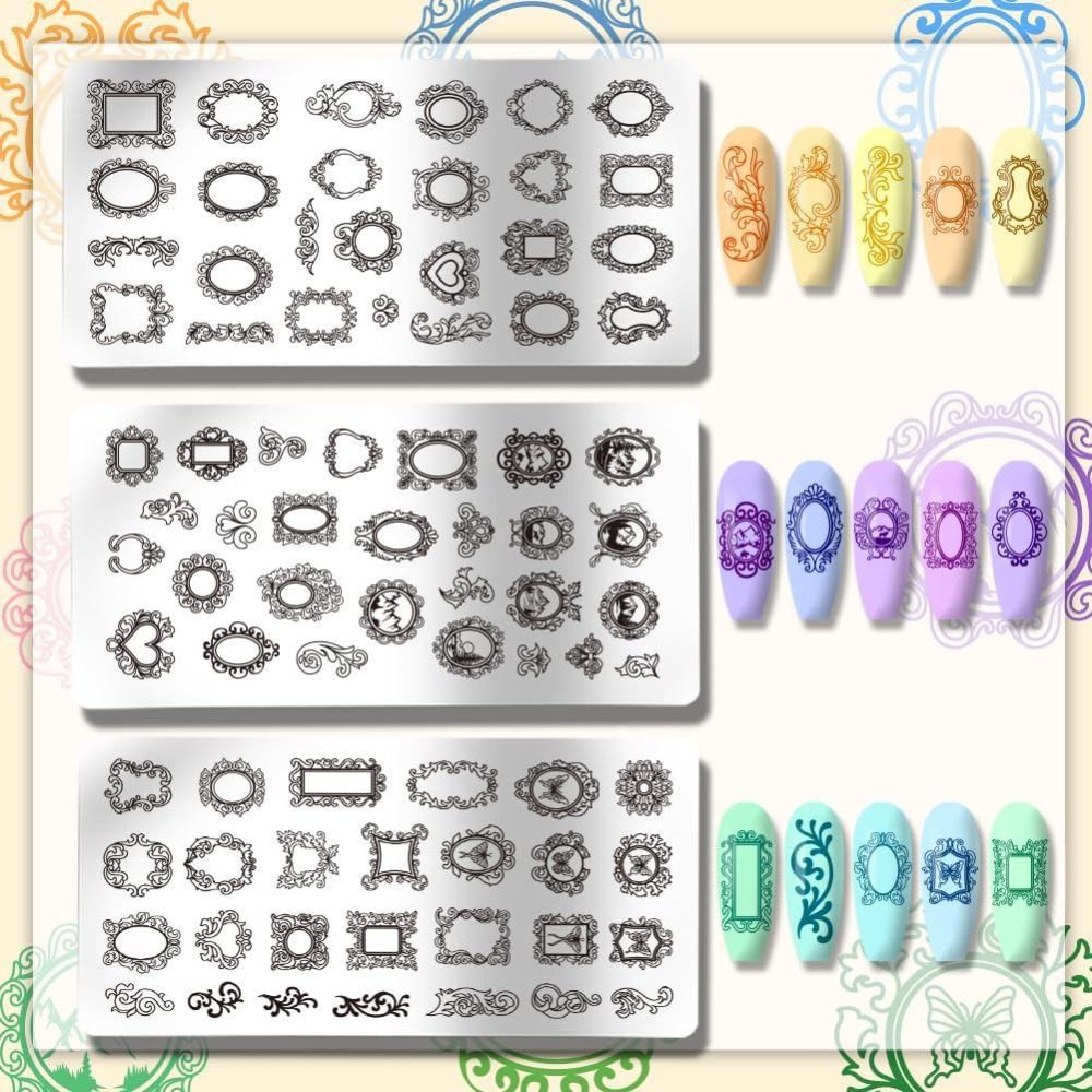 3pcs Vintage Picture Frame Nai - Nail Art Stamping Kit review and price