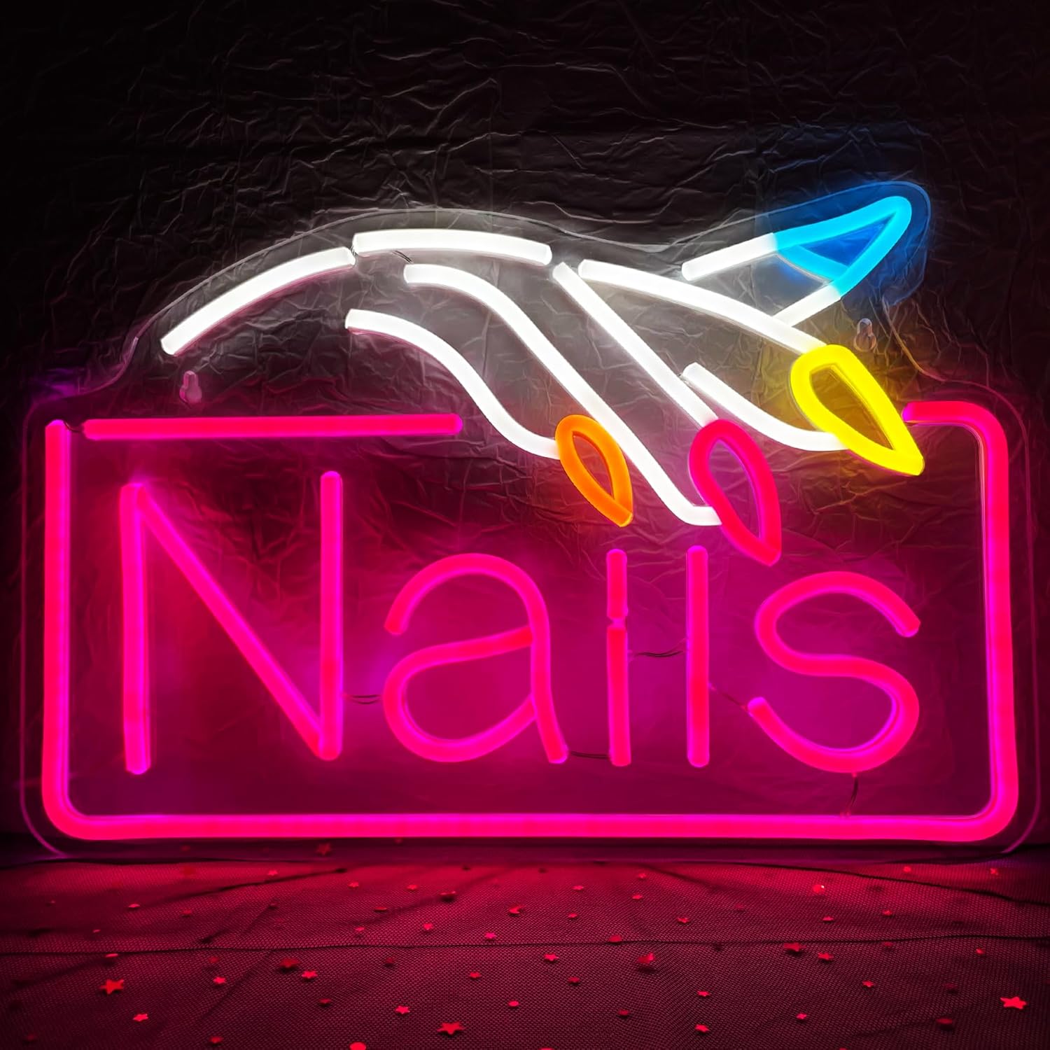 Nails Neon Sign  Business Wall - Beauty Makeup Store review and price