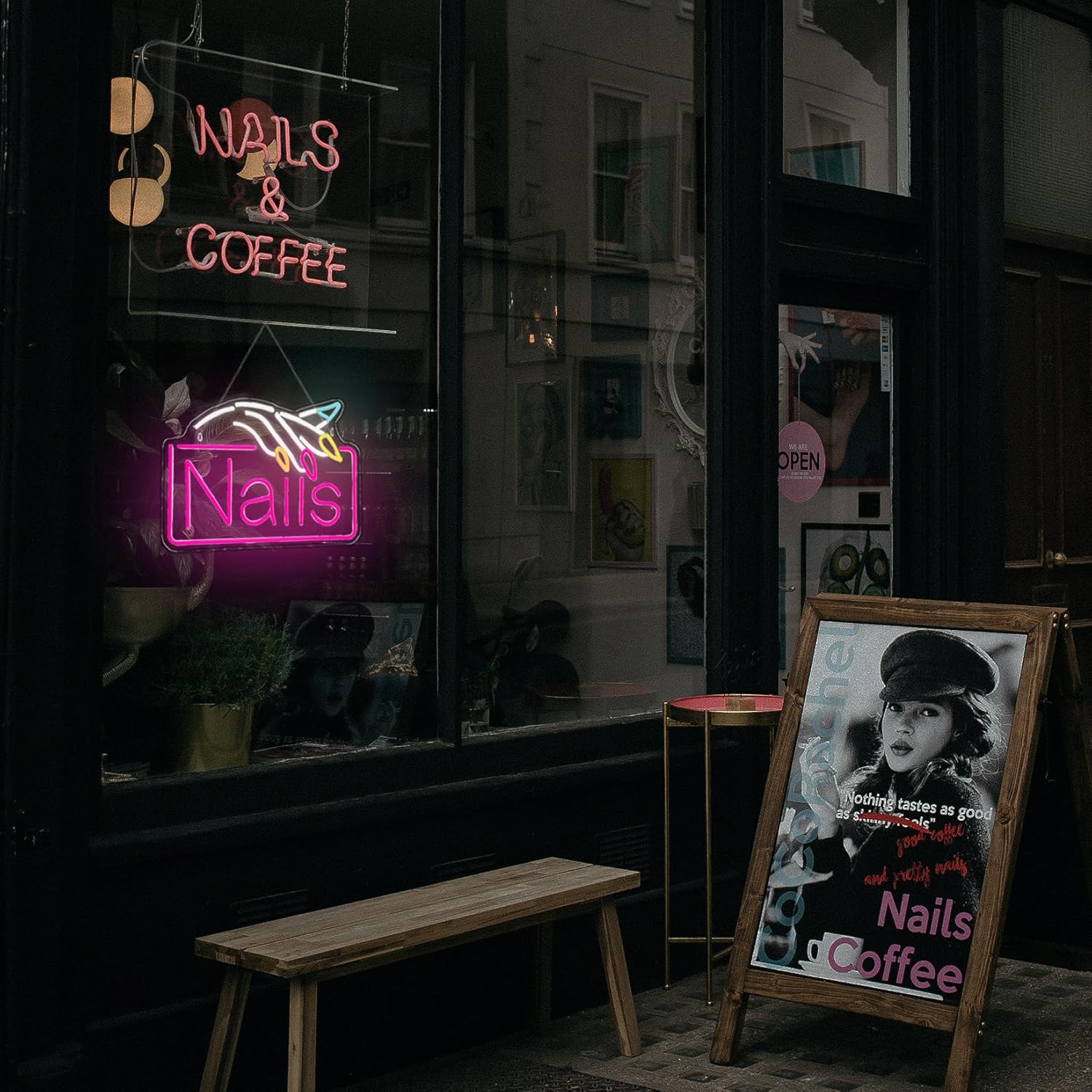 Nails Neon Sign  Business Wall - Beauty Makeup Store review and price