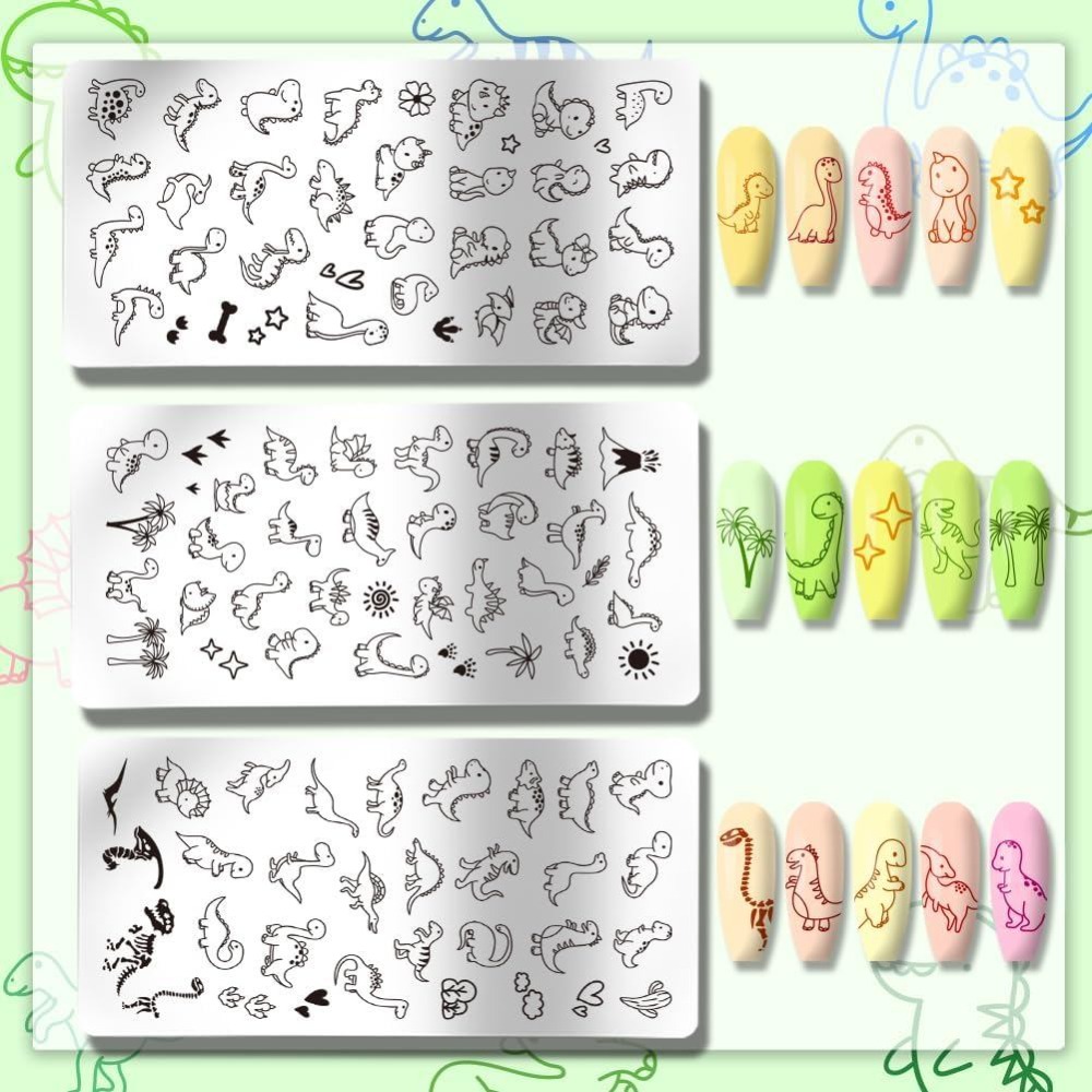 3pcs Dinosaur Nail Stamping Pl - Nail Art Stamping Kit review and price