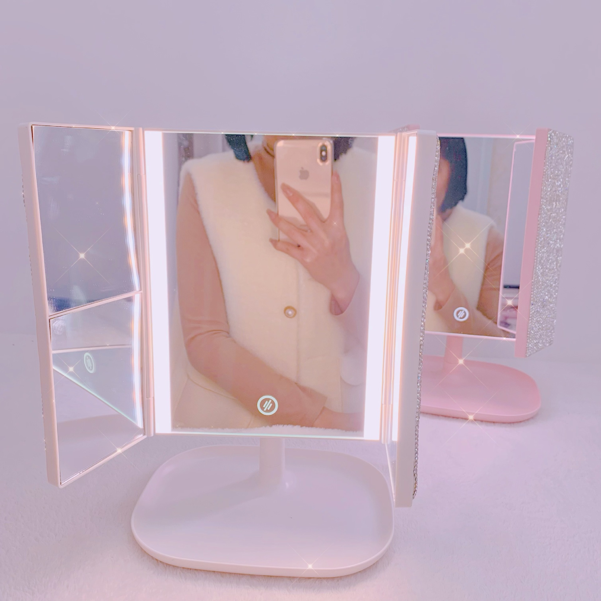 Trifold LED Makeup Mirror Beau - Beauty Forever Makeup review and price